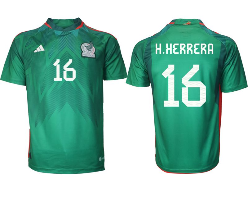 Men 2022 World Cup National Team Mexico home aaa version green #16 Soccer Jerseys->spain jersey->Soccer Country Jersey